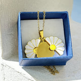 Daisy Stainless Steel Blank Inscription Necklace – Jewelry Gift Ideas — 11