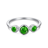 High Carbon Diamond Sapphire Green Ring – Small Gift Ideas — 7