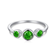High Carbon Diamond Sapphire Green Ring – Small Gift Ideas — 7