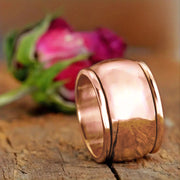 Wide-faced Couple Lucky Copper Ring – Gifts for Couples — 4