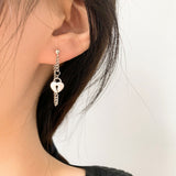 Round Vintage Lock Core Long Earrings For Fashion – Stylish Gifts — 4