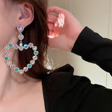Colorful Love Diamond Set Exaggerated Earrings – Gifts for Couples — 1