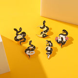 Black Snake Brooch Moon Skull Snake Metal – Jewelry Gift Ideas — 9