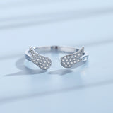 Fashion Sweet Diamond Angel Wing Silver Ring – Stylish Gifts — 3