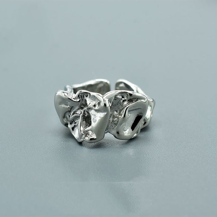 Silver Foil Paper Irregular Girls' Opening Ring – Useful Gifts — 1