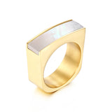 European and American Stainless Steel Gold Ring – Birthday Gifts — 5