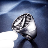 Hairstylist Razor Men's Vintage Titanium Steel Ring – Gifts for Him — 2