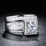 Wedding Engagement Ring Gold Plated Silver Zircon – Gifts for Couples — 2