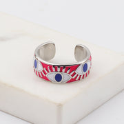 Trendy Hip Hop Women's Gold Plated Drip Oil Eye Ring – Gifts for Her — 11