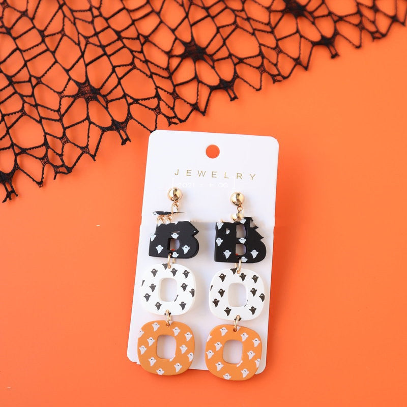 Halloween Polymer Clay Acrylic Paint Earrings – Surprise Gifts — 1