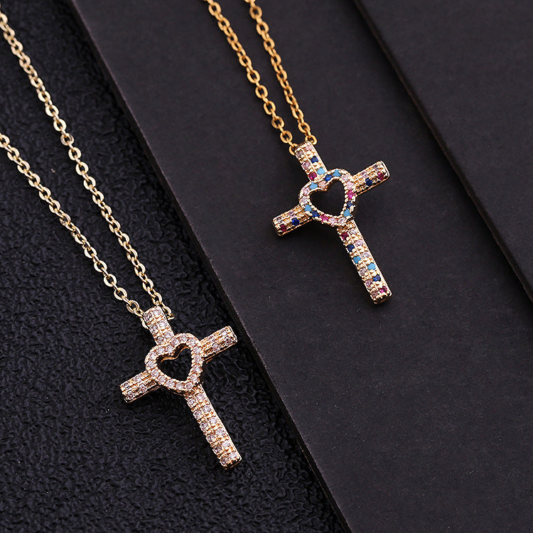 Love Cross Pendant Full Diamond Personality – Jewelry Gift Ideas — 1