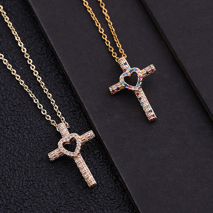Love Cross Pendant Full Diamond Personality – Jewelry Gift Ideas — 1