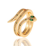 Copper Plated Genuine Gold Snake Shaped Diamond Ring – Stylish Gifts — 2