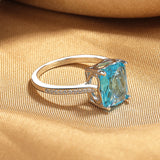 Rectangular Navy Blue Ring Women's Fashion Simple – Stylish Gifts — 3