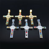St Benedict Crystal St Pendant Cross Stainless – Jewelry Gift Ideas — 9