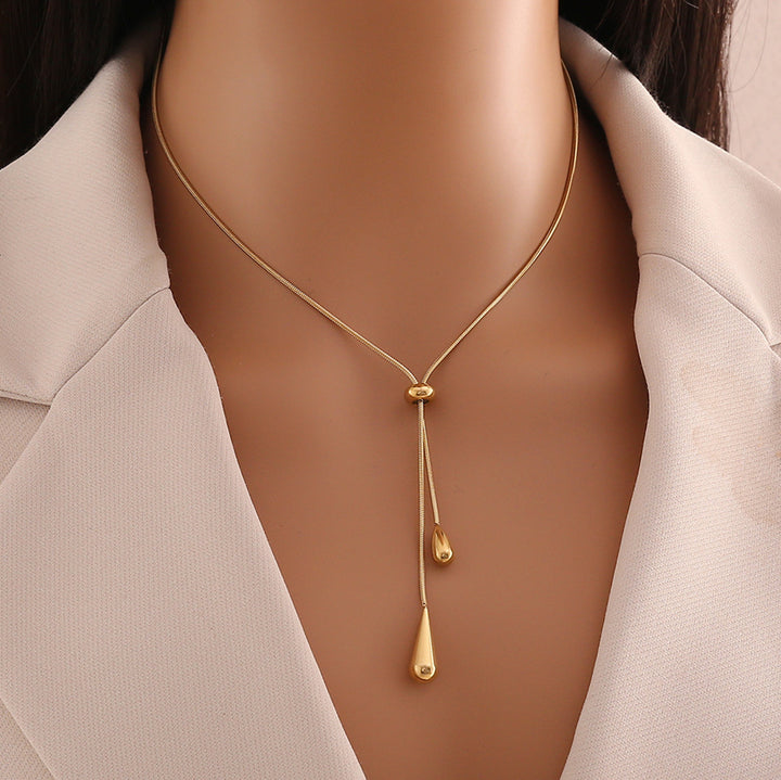 Women's Light Luxury Water Drop Tassel Necklace – Jewelry Gift Ideas — 1