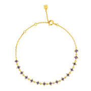 925 Sterling Silver Purple Stone Chain Bracelet – Jewelry Gift Ideas — 5