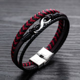 Leather Woven Titanium Steel Bracelet – Jewelry Gift Ideas — 3