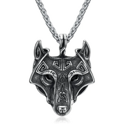 Asgard Crafted Norse Grey Wolf Head Pendant Chain – Jewelry Gift Ideas — 7