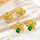 Sweet Design Stainless Steel Earrings Flower Shape – Everyday Gifts — 4