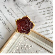 Hand Burning Carved Rose Glass Ring – Meaningful Gifts — 3