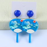 Women's Vintage Color Clash Embossed Acrylic Earrings – Gifts for Her — 11