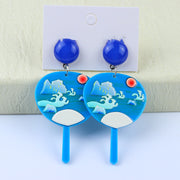 Women's Vintage Color Clash Embossed Acrylic Earrings – Gifts for Her — 11