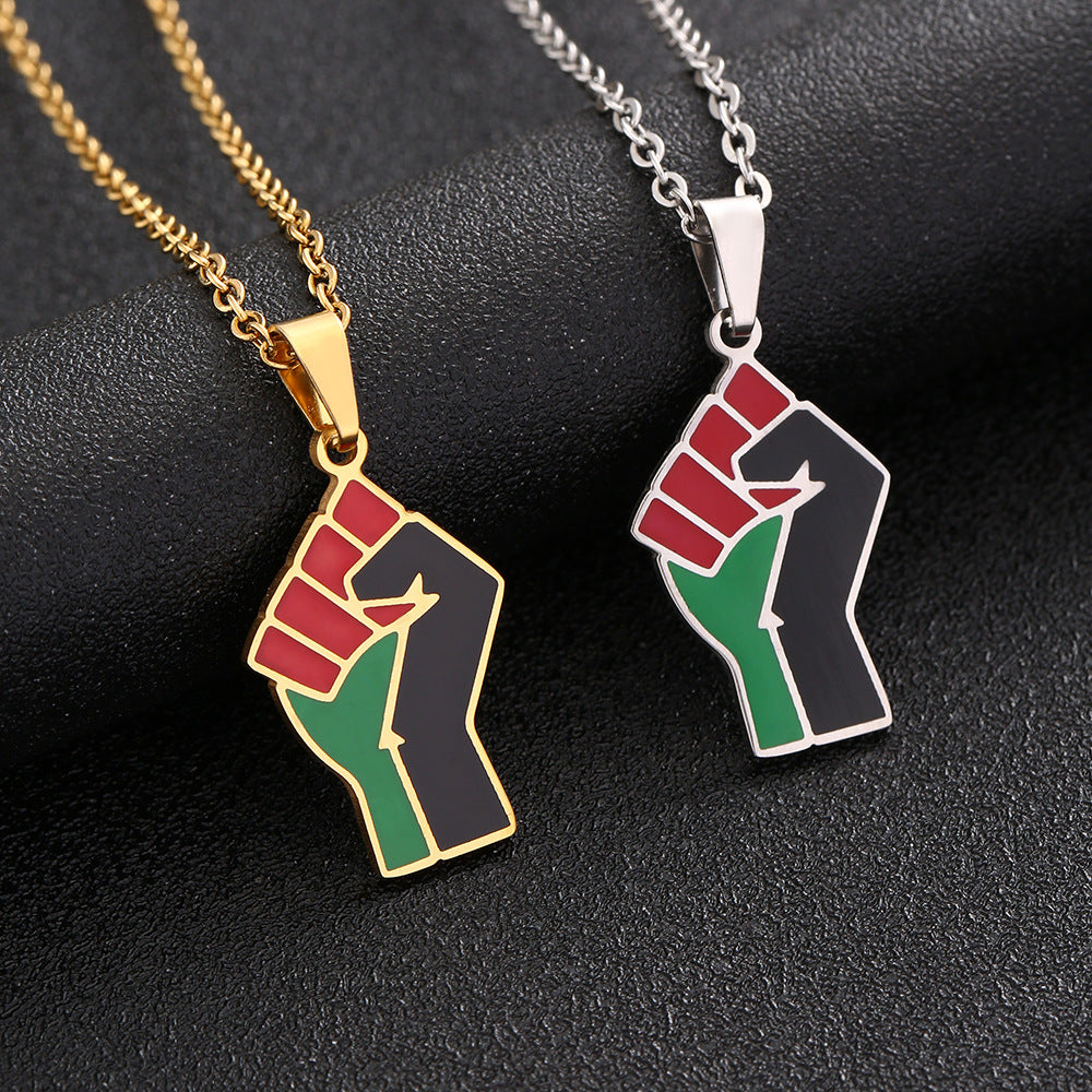 African Fist Symbol Titanium Steel Pendant – Jewelry Gift Ideas — 1