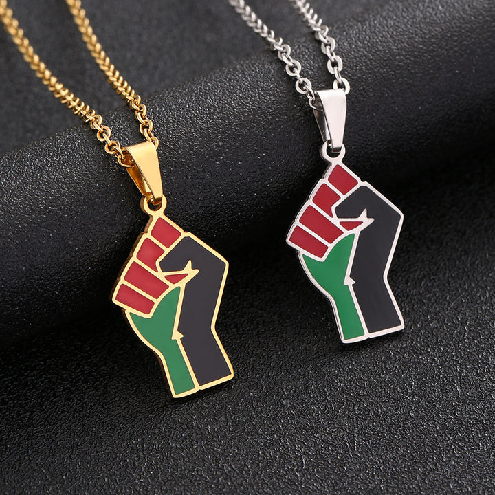 African Fist Symbol Titanium Steel Pendant – Jewelry Gift Ideas — 1
