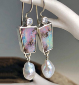 Retro Ethnic Square Dog Pattern Earrings – Dog Lover Gifts — 19