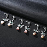 S925 Sterling Silver Pearl Earrings New Carousel – Surprise Gifts — 1