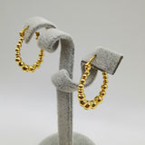 Gold Ball Hoop Earrings Beaded Circle Ear Clip – Meaningful Gifts — 6