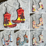 Western Denim Boots Floral Ethnic Style Wooden Vintage – Stylish Gifts — 4