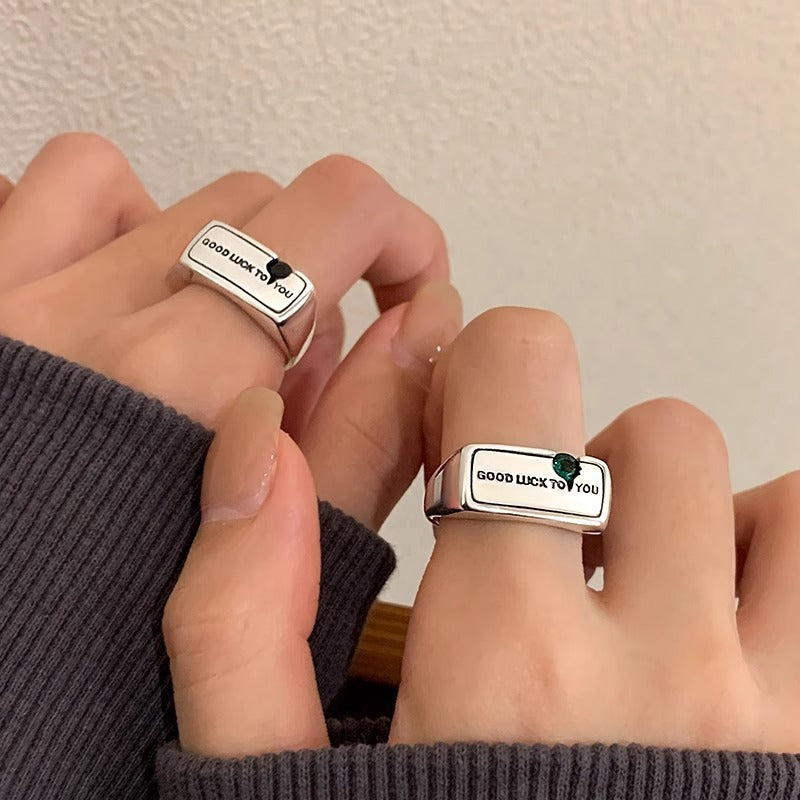 Geometric Squares Letters Ring Women's Fashion – Stylish Gifts — 1