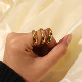 18K Gold Stainless Steel Retro Micro Set Ring – Small Gift Ideas — 2