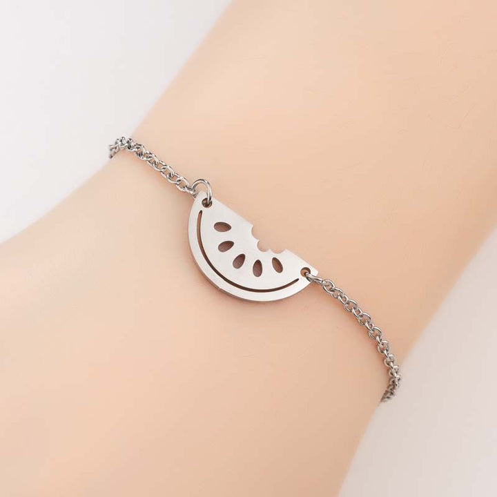 Stainless Steel Watermelon Fruit Shape Bracelet – Jewelry Gift Ideas — 1