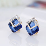 Pure Silver Stud Earrings Crystal Earrings Super Flash – Gifts for Her — 2