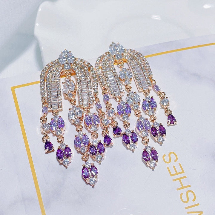 Fashion Court Teardrop Tassel Earrings – Stylish Gifts — 1
