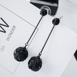 Personalized Black Hollow Bird's Nest Earrings – Meaningful Gifts — 5