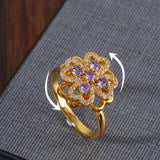 Women's Fashion Rotatable Purple Diamond Ring – Stylish Gifts — 6