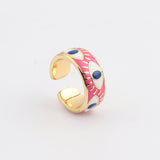 Trendy Hip Hop Women's Gold Plated Drip Oil Eye Ring – Gifts for Her — 5