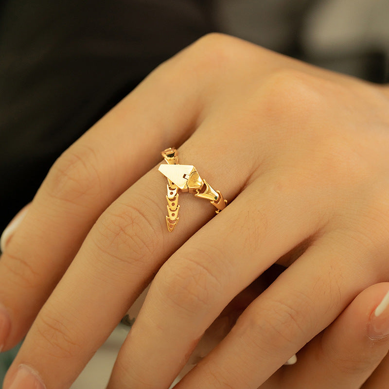 Copper Plated 18k Gold Snake Ring Female – Gifts for Her — 1