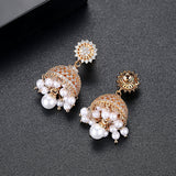 Bell Zircon Earrings Golden Earrings – Everyday Gifts — 2