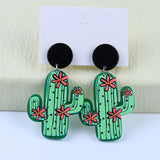 Women's Vintage Color Clash Embossed Acrylic Earrings – Gifts for Her — 2