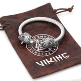 Viking Steel Color Double Wolf Head Bracelet – Jewelry Gift Ideas — 4