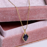 925 Silver Inlaid Blue Emerald Women's Necklace – Jewelry Gift Ideas — 5