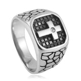 Men's Retro Titanium Steel Cross Ring – Gifts for Him — 4