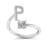 Female Stylish Adjustable Zircon 26 Letters Ring – Gifts for Her — 12
