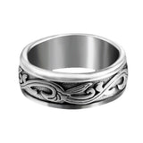 Titanium Steel Tang Grass Pattern Ring Simple – Holiday Gift Ideas — 2