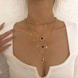 Layered Necklace Elegant Metal Chain Diamond – Jewelry Gift Ideas — 1